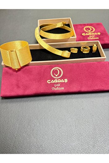 ÇAĞDAŞ GOLD TRB 15-5 J Küpe Yüzük Trabzon Hasır Takım