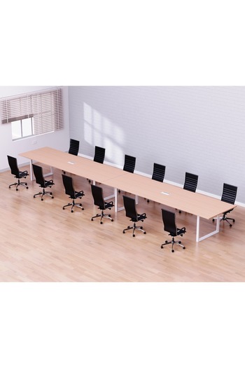 Mahmayi Vorm 136-48 Modern Conference-Meeting Table for Office, Home-(12 Seater, Oak)