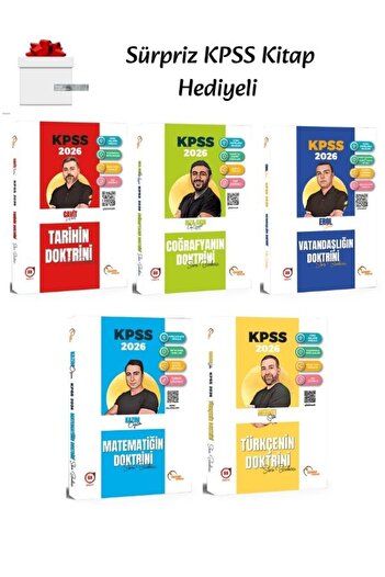 Doktrin Yayınları Doktrin 2026 KPSS Matematik, Türkçe, Tarih, Coğrafya ve Vatandaşlık Soru Bankası (5 Kitap)/ Hediyeli
