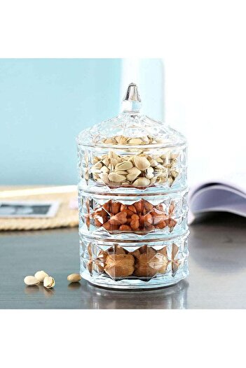 Generic Glass Candy Sweet Jar With Lid, Crystal Bon Bon Jar Covered Sugar Bowl Small Decorative Cookie Dish