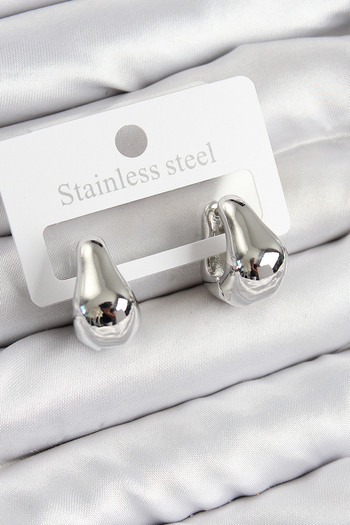 Toptan Bulurum Brass Ring Model Silver Color Women's Earrings