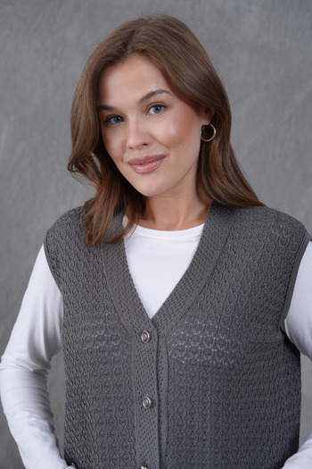 Lamierra Knitwear Knitted Detailed Seasonal Vest