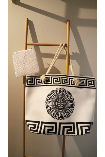 AQUATOLIA Women's Luxury Pattern Bag - Zippered - 50*35 cm - Beach Bag