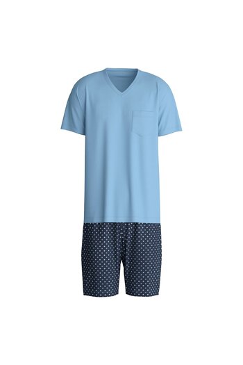 Calida Herren Schlafanzug, kurz - V-Neck, Relax Streamline, Baumwolle