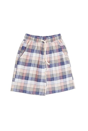 Ozmoz By Mukadder Özden 100% Cotton Plaid Fine Woven Summer Little Boy Shorts