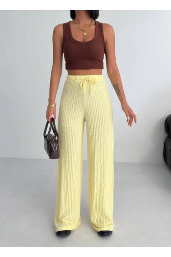 MODA Bubble Seersucker Fabric Summer Trousers