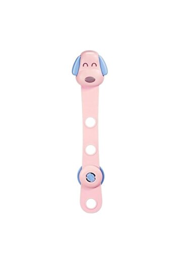 Flo Child Safety Door Lock, Double Locking System, Adhesive, Puppy Model, Pink
