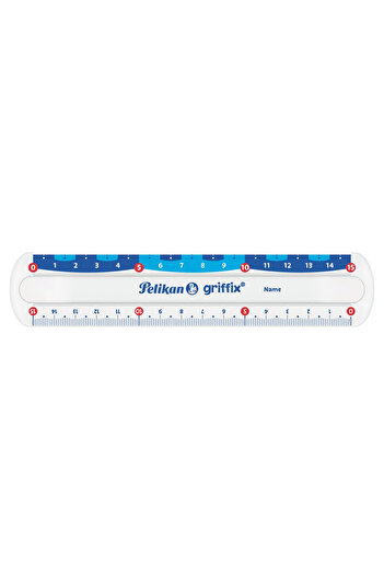 Pelikan Ruler Griffix, Transparent with Two Scales, 15 cm, Blister Pack Included, Material Plastic