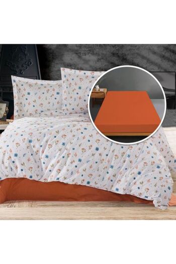 Ralex Bed Linen Set Ranforce Cotton 100% with Sheet Cover 140/160 cm x 200 cm, Duvet 200 x 230 cm, 2 Pillo