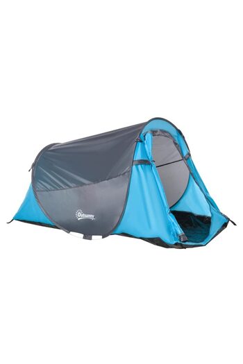 Mercaton Camping tent, 2 persons, waterproof, igloo type, with cover, light blue, 286x209x122 cm