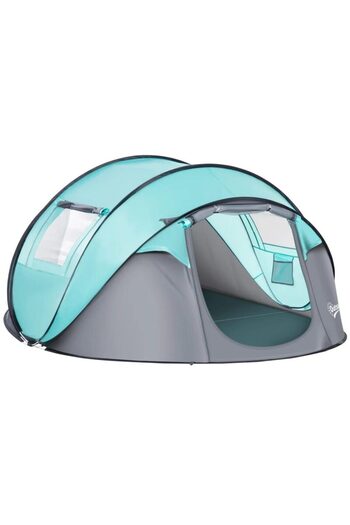 Mercaton Camping tent, 4 people, waterproof, igloo type, with 2 windows, 2 entrances, cover, automatic opening