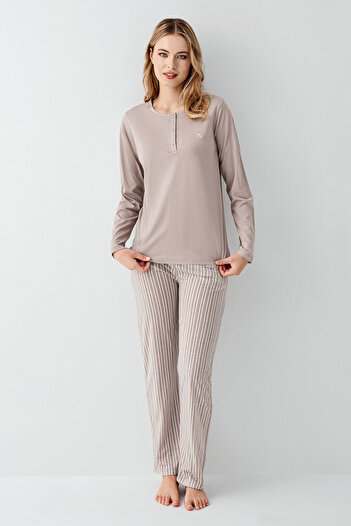 Arnetta Women's Brown Pajama Set