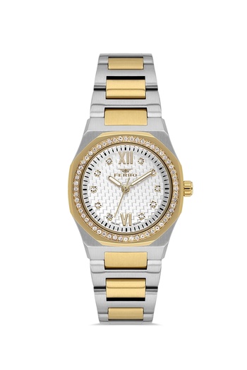 FERRO Yellow and Silver Steel Cord Women's Wristwatch Fl21616Awt-D 3Atm Waterproof 2 Year Warranty
