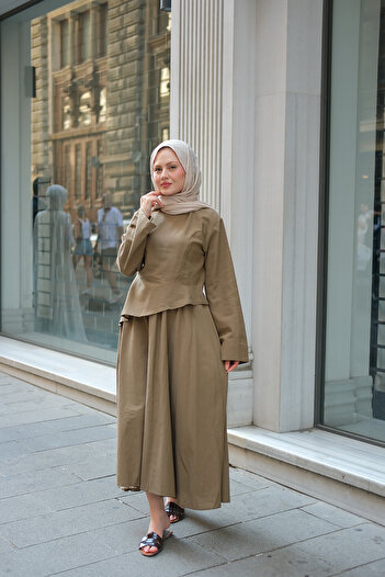 LOCCO Women's Skirt Suit Khaki Green