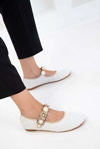 SOHO White Women's Ballerinas 20756