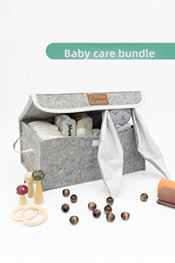 mordesign Felt Organizer with Lid for Newborn - In-Cabinet Laundry/Toy Organizer