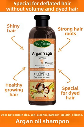 Phytoflora Salt-Free Special Argan Oil Herbal Shampoo for Sensitive Dull Volume and Dye Hair 400 ml
