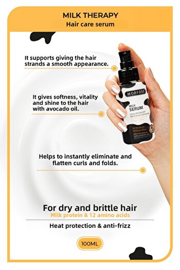 Morfose 100 Ml Milk Therapy Keratin Hair Serum - Soft and Vibrant Hair