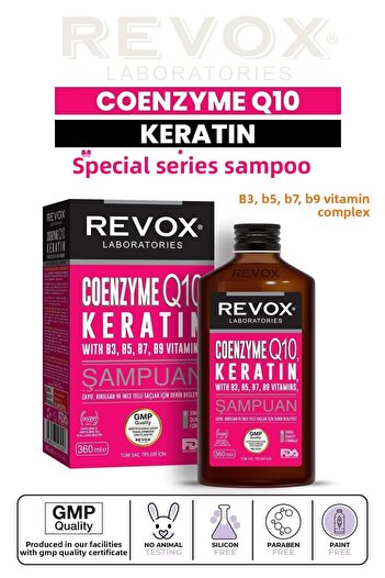 Revox Strengthening and Renewing Deep Nourishing Hair Care Shampoo with Coenzyme Q10 and Keratin Vitamain Complex