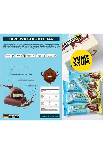 Laperva بار كوكو فيت، علبة تحتوي على 18 بار