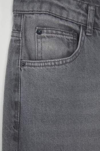 Trendyol Curve Graue High Waist Wide Leg Jeans in Übergröße TBBSS24CJ00050