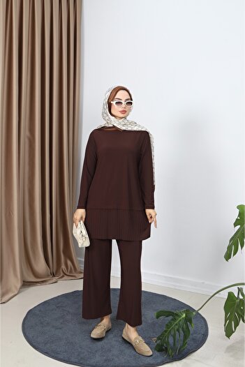 NİSUM MODA Tunic Pleated Trousers Suit