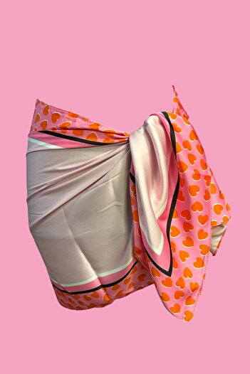 BAHELS Özel Tasarım Pembe Göz Desen İç Göstermeyen Pareo  45*145 Cm