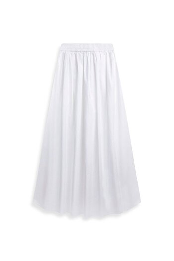 Ltb Basic Midi White Skirt