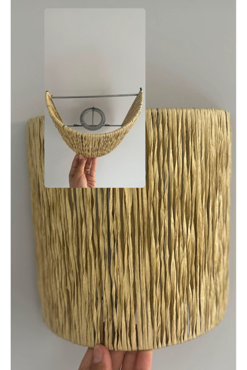 afralya home Bohemian Style Sconce Wicker Sconce Lraffia Sconce / Hallway Sconce (Not Included Installation)
