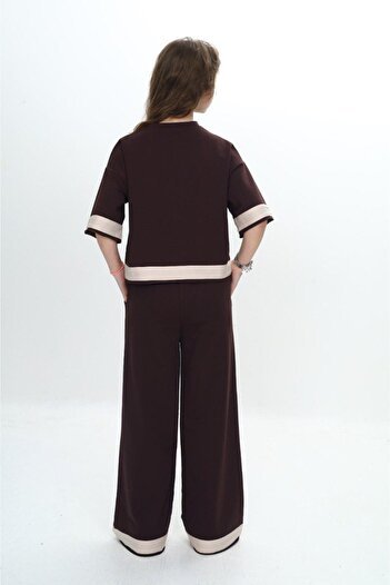 Joui Co Oversize Cut Short Sleeve 100% Cotton Girls Tracksuit Set-285
