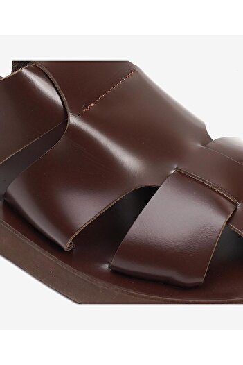 Greyder Erkek Kahverengi Hakiki Deri Sandalet 3Y1US62620