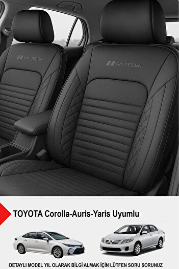GM-DESIGN Istanbul Series Leather Car Seat Cover (Compatible with Toyota Corolla-Auris-Yaris)
