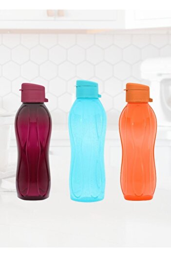 Jet's Home 750 Ml*3 Blue Purple Orange Water Bottle - School Water Bottle with Lid