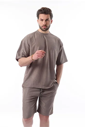 Madmext Ανδρικό σορτς Brown Crew Neck 5949