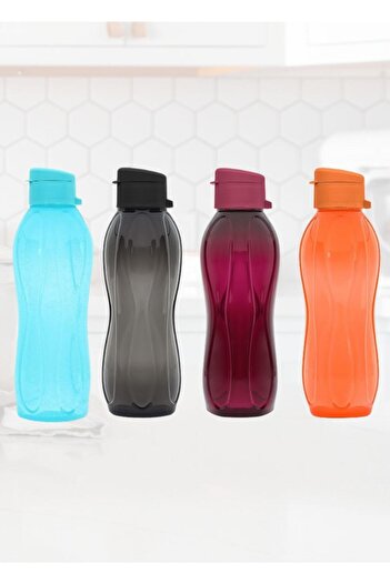 Jet's Home 750 Ml*4 Water Bottle - School Water Bottle with Lid, Black Purple Blue Orange Flask