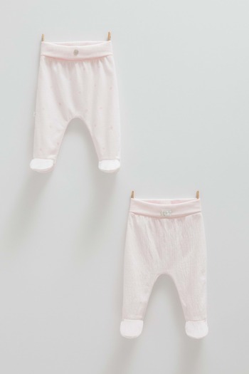Caramell Flowered Front Button Double Trousers Pink