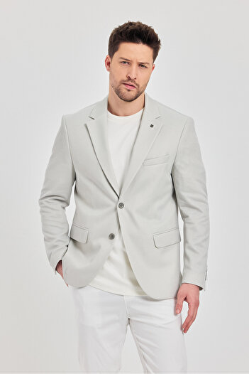 Frappoli Antony Чоловічий відкритий сірий поліестер Slim Fit весняно-літній спортивний блейзер