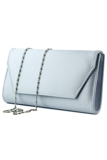 Erkan Saçmacı Elegant Evening Dress Handbag with Silver Satin Chain Strap and Magnetic Closure Inner Pocket