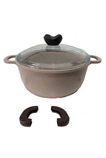 ThermoAD Granite Deep Pot 24 cm Mink Brovni with Disassembled Handle