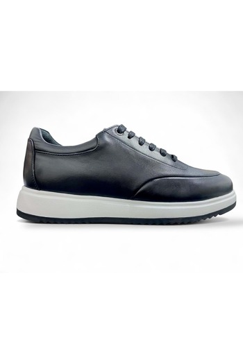 LUCIANO BELLINI Men's Leather Casual Daily Shoes C26703 - Black - 40