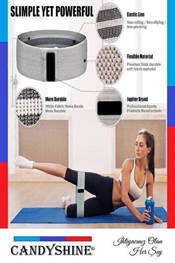 YDFit Decossa Loop Band Bandă de exerciții din cauciuc cu rezistență mare Gri 18kg-22kg Rezistență