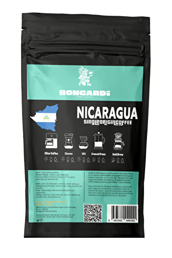 Bongardi Coffee Nicaragua Yöresel Single Orjin Nitelikli Kahve 200g (ÇEKİRDEK VEYA ÖĞÜTÜLMÜŞ SEÇİLEBİLİR)