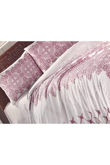 ALTINBAŞAK HOME COLLECTİON Lienzo Gül Kurusu Ranforce Çift Kişilik Nevresim Takımı