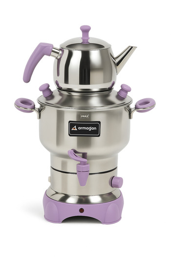 Armağan Tea Samovar & Tea Machine - Lilac Assembly - Special Series - 3.5 Liter Water Reservoir - 1 Liter Teapot