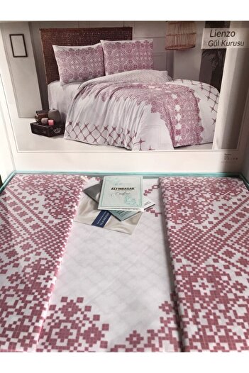 ALTINBAŞAK HOME COLLECTİON Lienzo Gül Kurusu Ranforce Çift Kişilik Nevresim Takımı