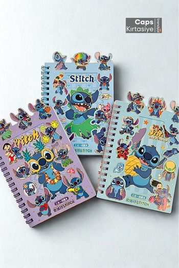 caps anlarınızı paylaştığınız ortağınız Cute Stitch Transparent & Shiny Sticker Concept Notepad & Set - Stiç