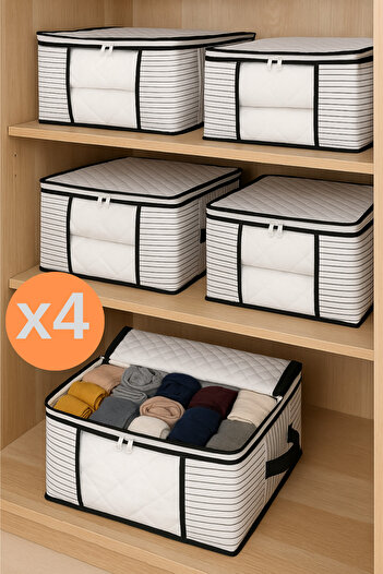 Formeya Mittelgroßer, luxuriöser, mit Fenstern versehener Pullover-Piqué-Decke, Schrank-Organizer, 40 x 40 x 30 cm – 4 Stück