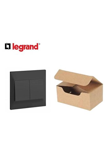 Legrand Carton of 10 Dual Switches - Black Glossy
