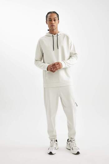 DeFacto DeFactoFit Standard Fit Hoodie με τσέπη Skuba Diver Πανί Αθλητικό Φούτερ D1950AX24AU