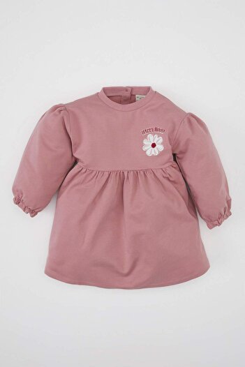 DeFacto Rochie de hanorac cu mânecă lungă cu imprimeu floral pentru fetiță A6507A524AU